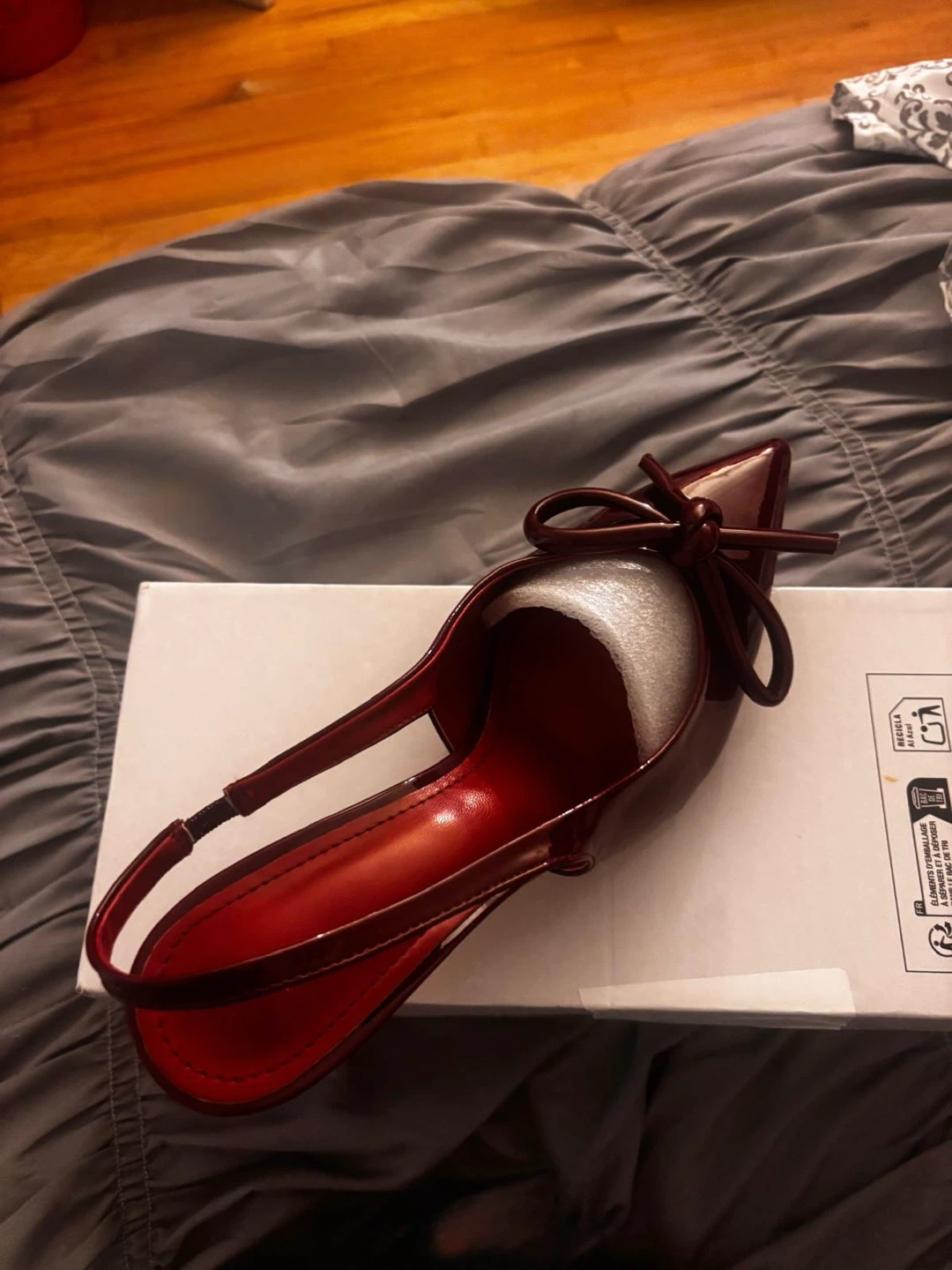 2 PAIRS FOR $30!! Burgundy Patent Slingback Heels with Bow - photo 2