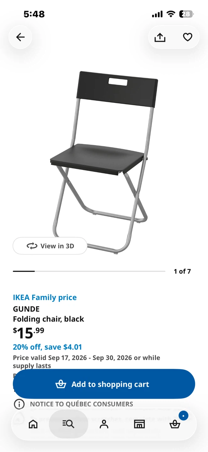 IKEA GUNDE Folding Chair - photo 2