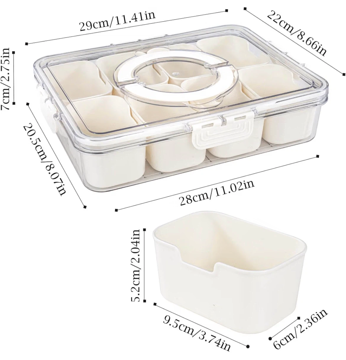 Clear Food Organizer with 8 Compartments - photo 3