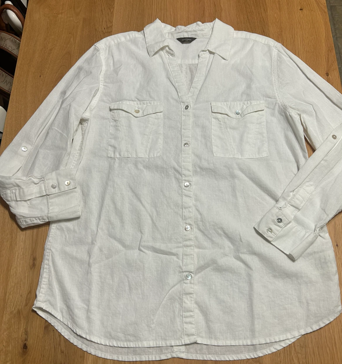 Denver Hayes White Linen Blend Shirt