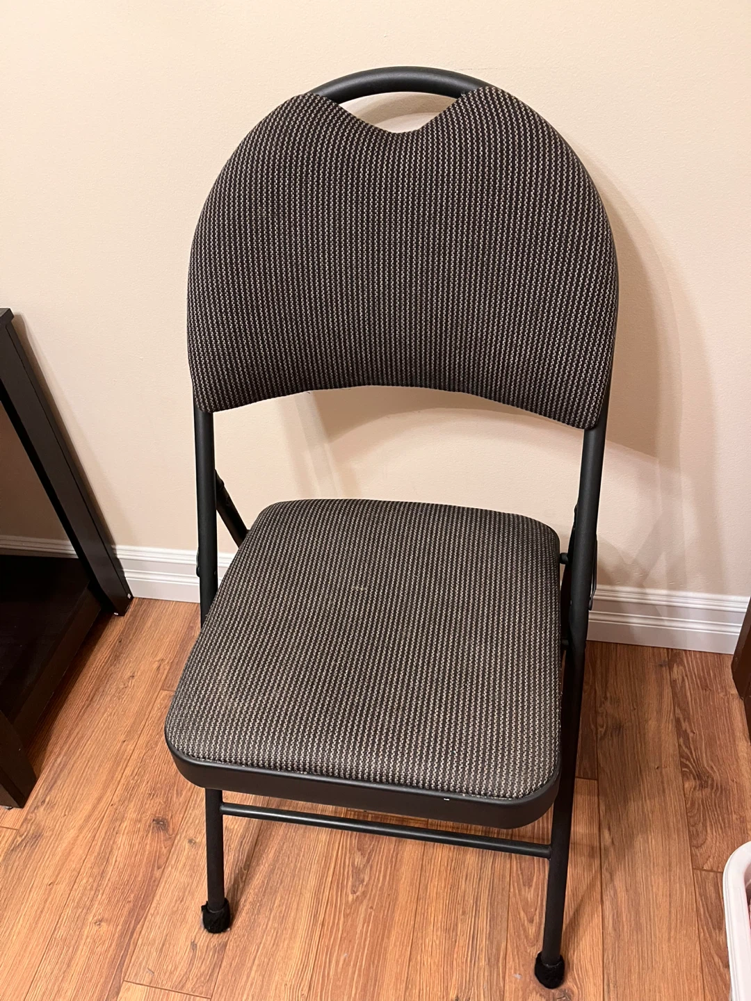 Black Fabric Padded Folding Chair