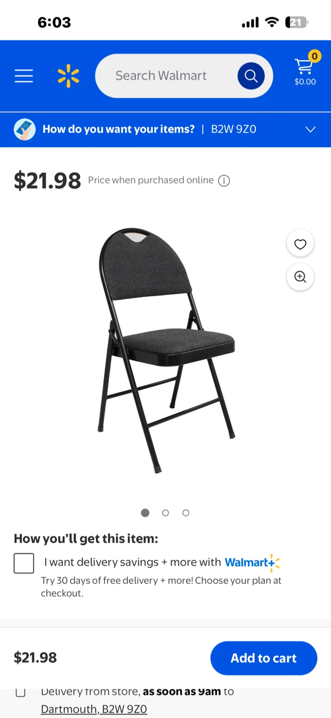 Black Fabric Padded Folding Chair - photo 2