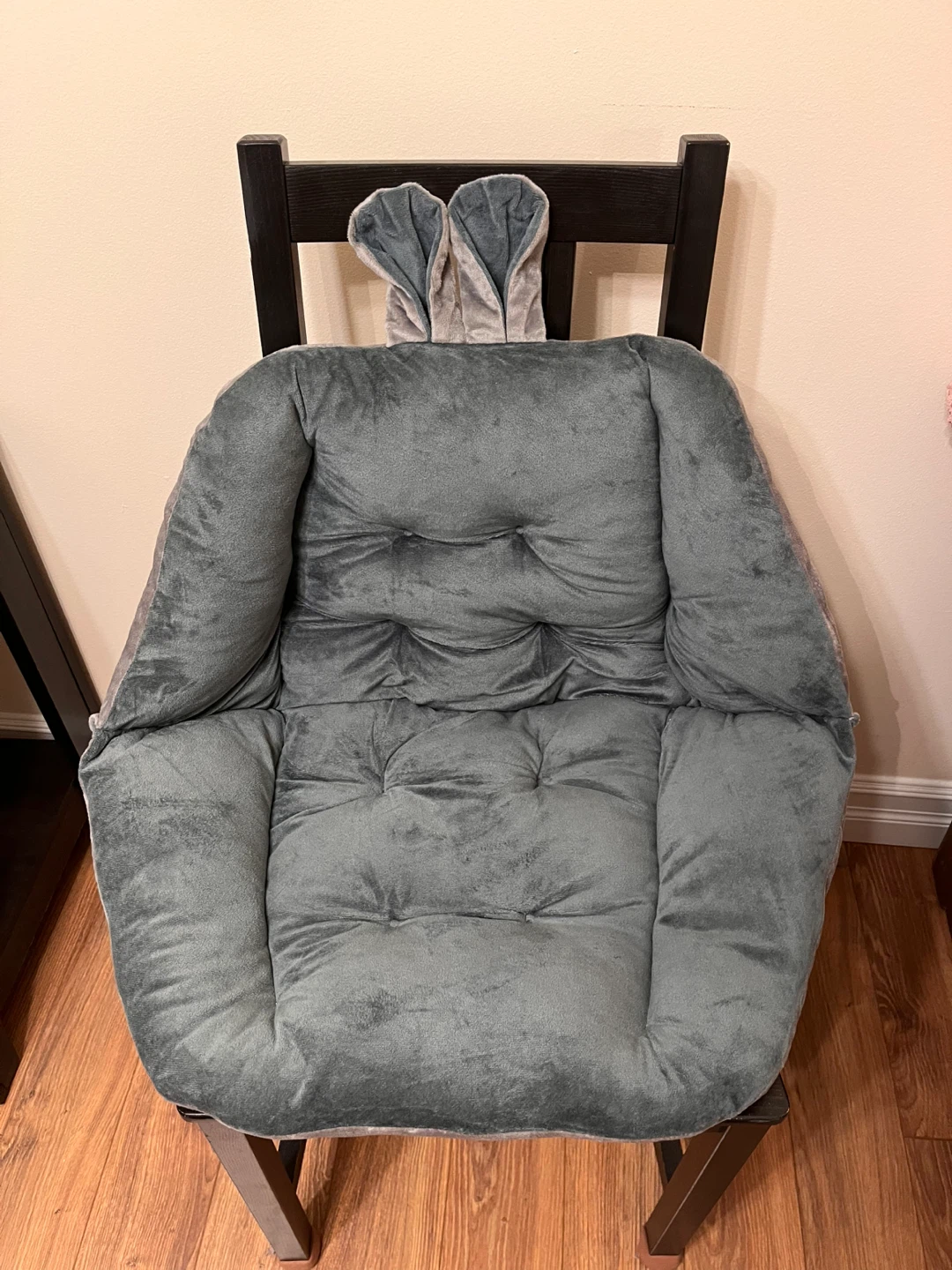 Grey Bunny Ear Chair Cushion