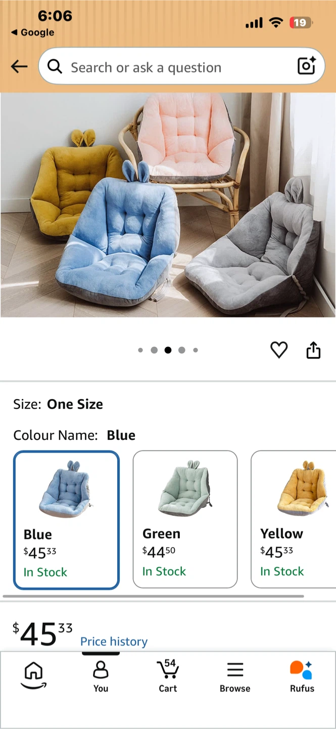 Grey Bunny Ear Chair Cushion - photo 3