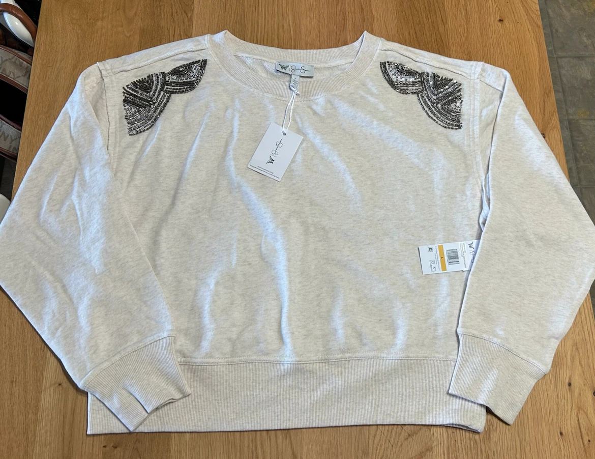 Jessica Simpson Beaded Shoulder Sweatshirt
