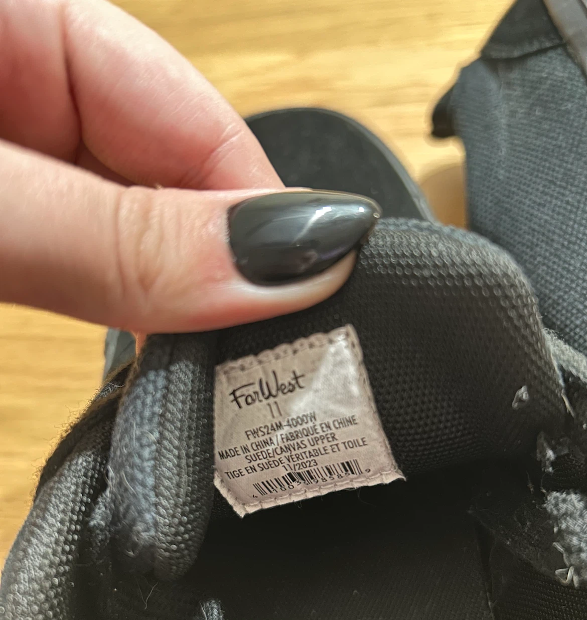FarWest Black Suede and Canvas Sneakers Size 11 - photo 3