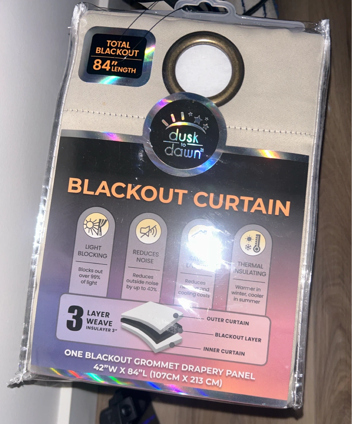 🏈 2 individual Packs Dusk to Dawn Blackout Grommet Curtain Panel