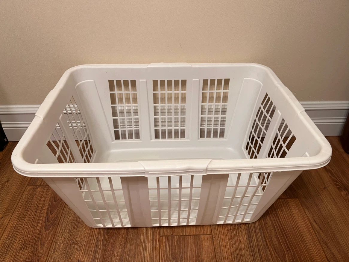 White Plastic Laundry Basket