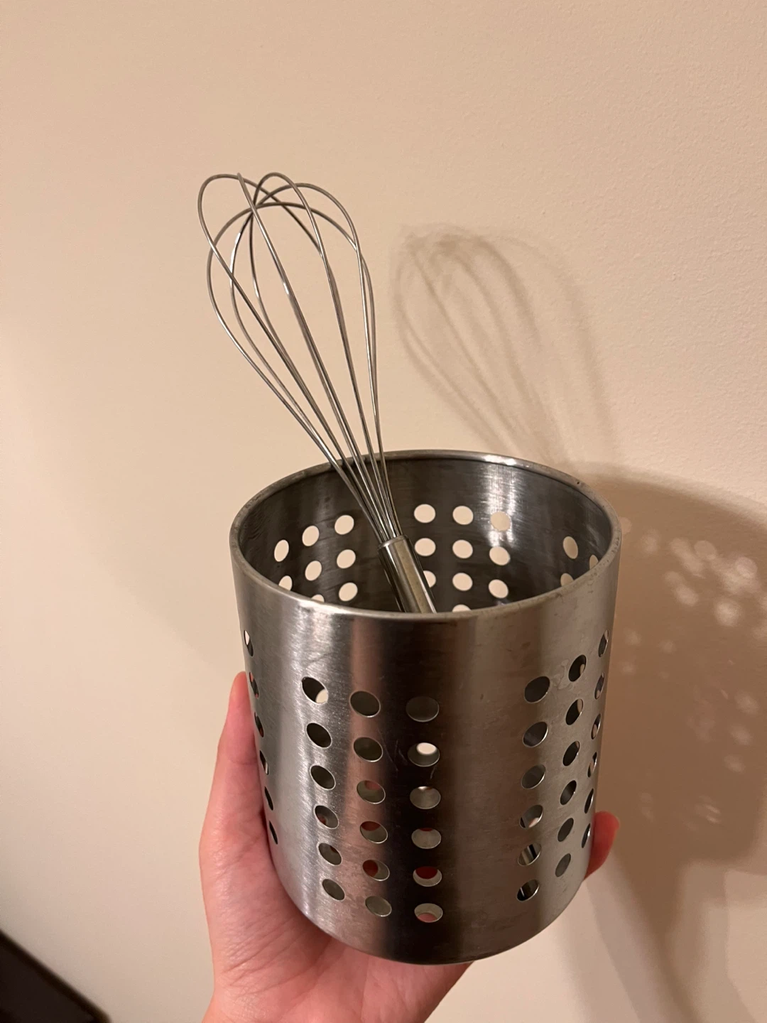 Stainless Steel Utensil Holder & Kitchen Whisk