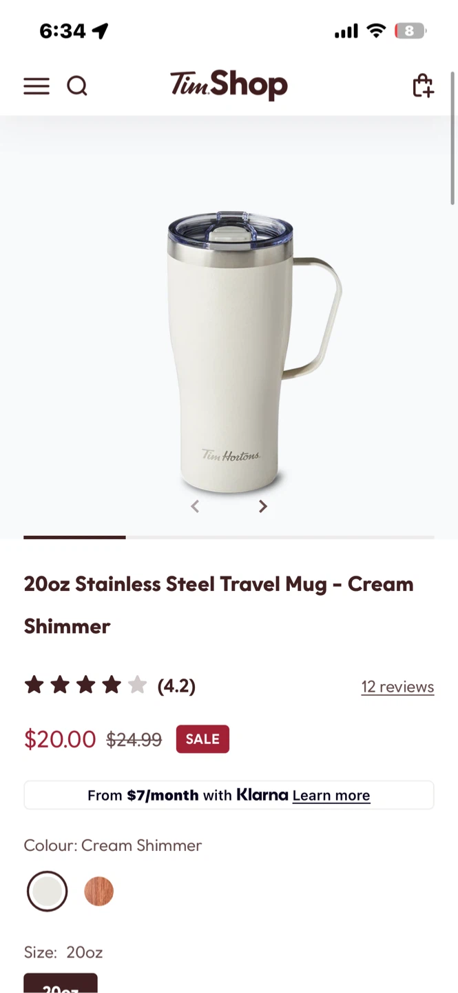 Tim Hortons 20oz Stainless Steel Travel Mug - photo 3