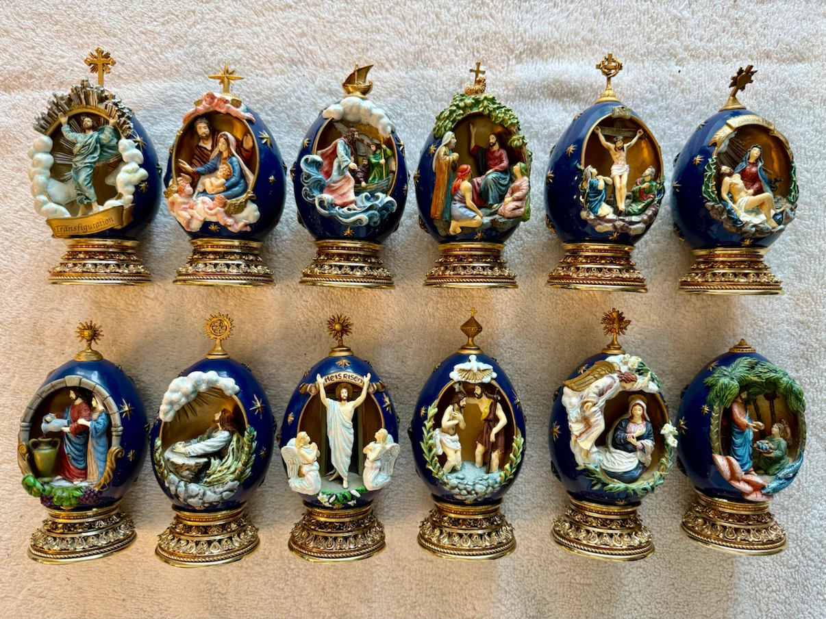 Franklin Mint Life of Christ Egg Collection and Display - photo 3
