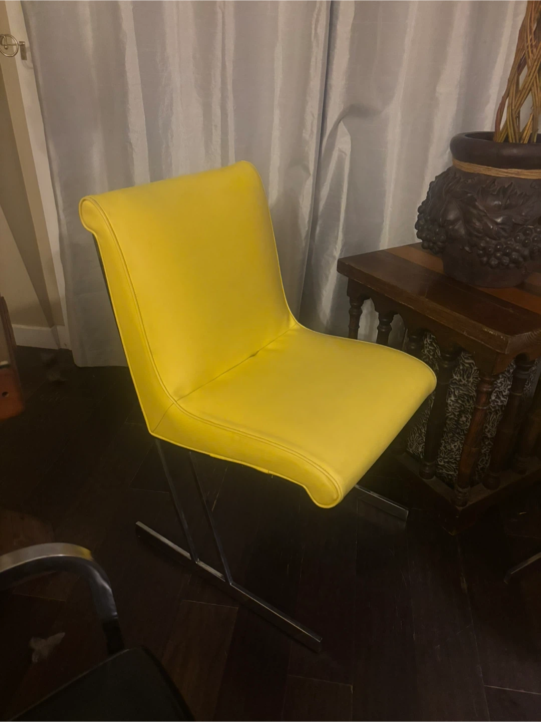 Mid-Century mcm Yellow Chrome Cantilever Chairs custom - photo 3