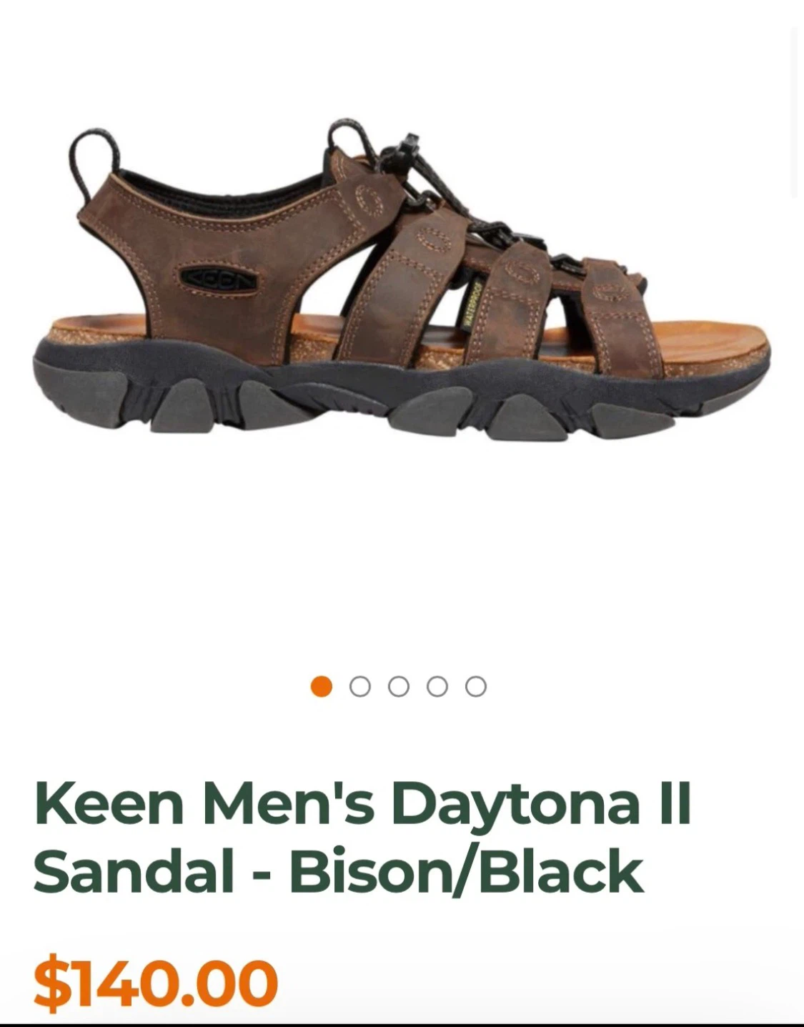 Keen Men's Daytona II Sandals - Bison/Black - photo 5