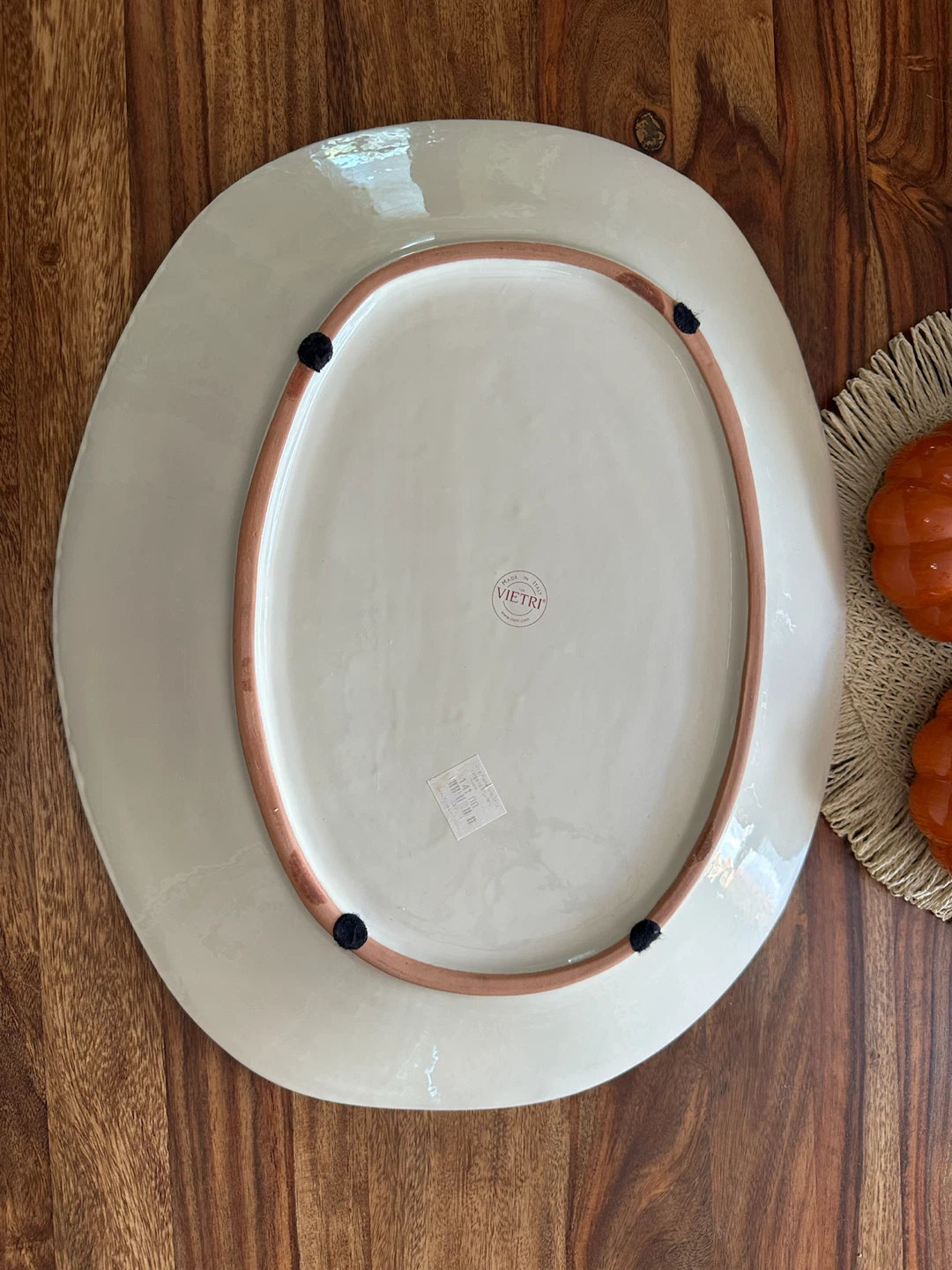 Vietri Oval Crème Serving Platter made in Italy - photo 2