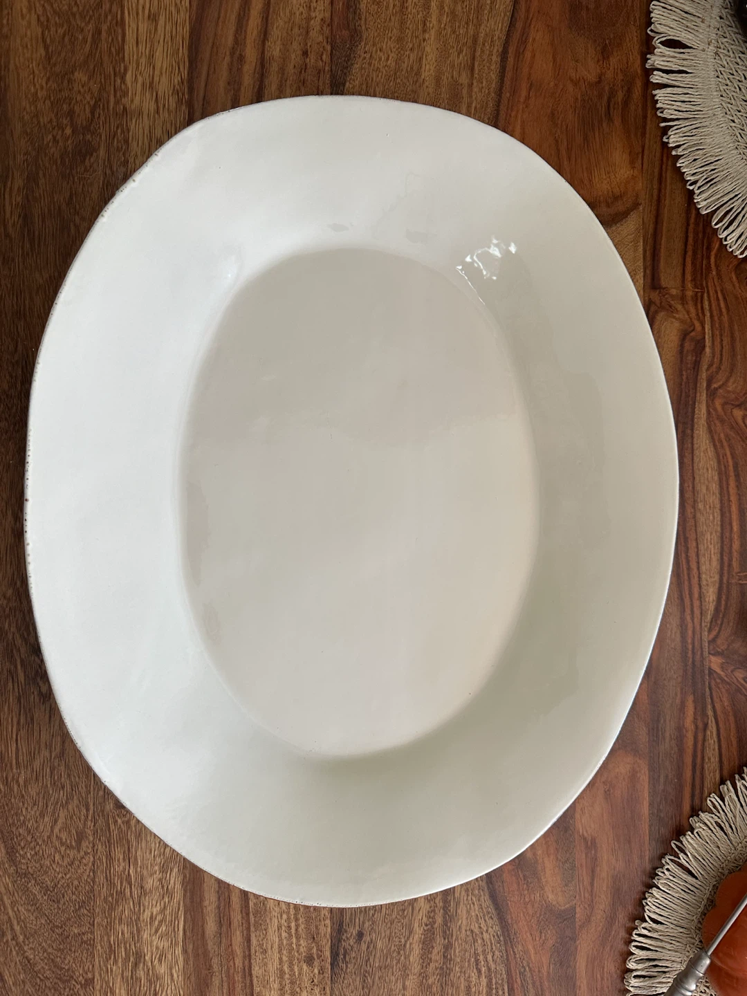 Vietri Oval Crème Serving Platter made in Italy - photo 3
