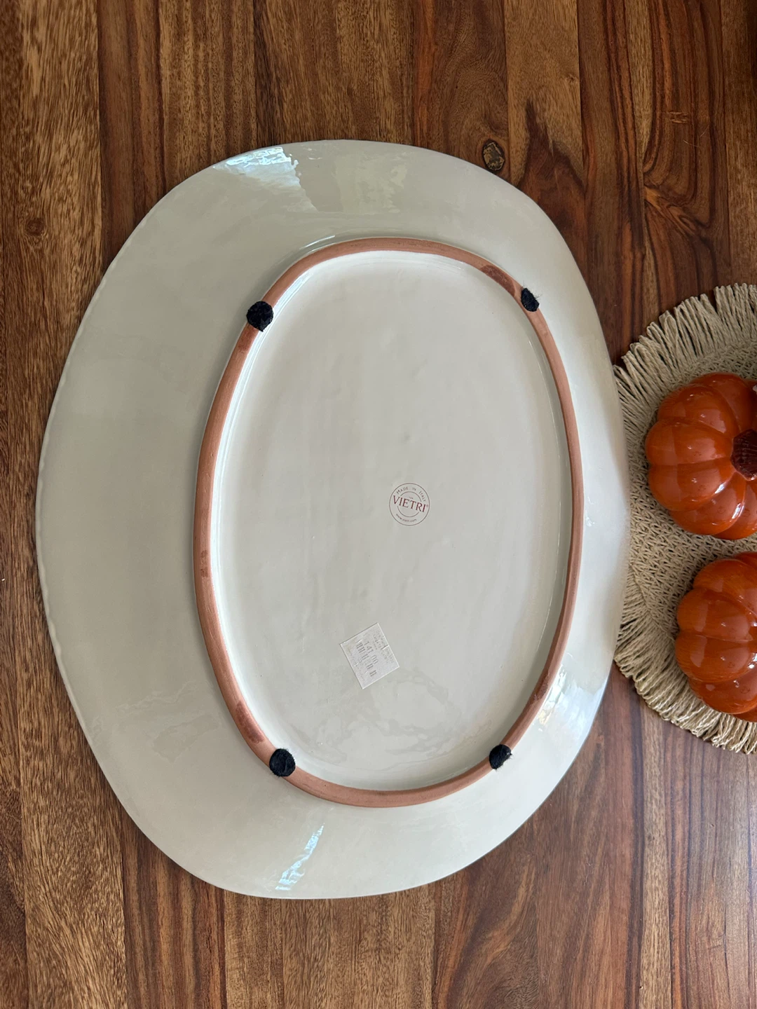 Vietri Oval Crème Serving Platter made in Italy - photo 5