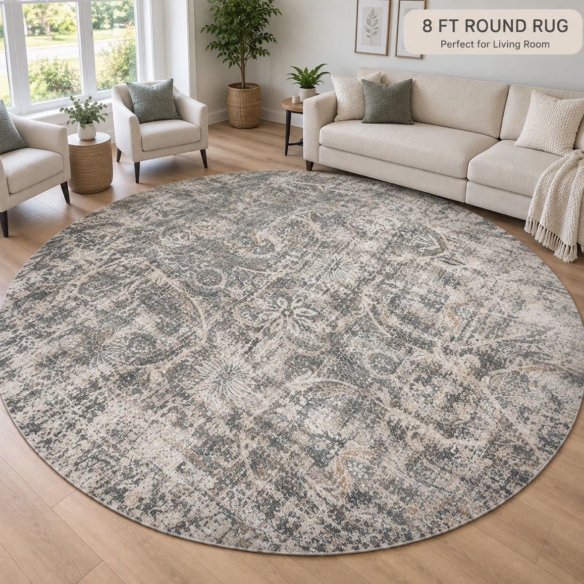 8 ft Round Area Rug