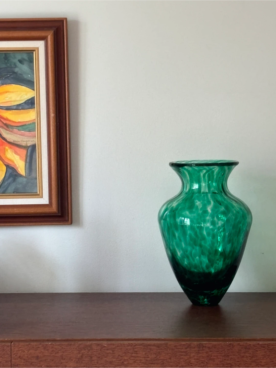 Green Murano Glass Vase