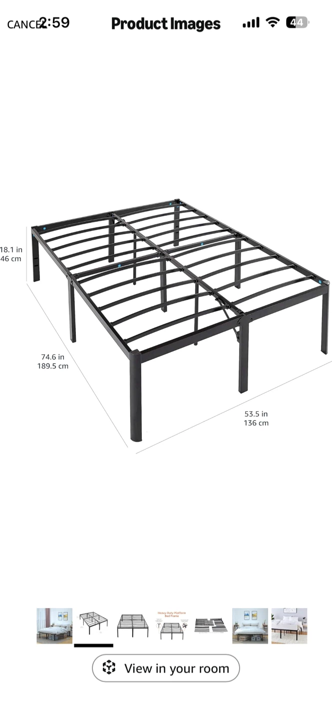 Full Size Heavy-Duty Steel Platform Bed Frame - photo 4