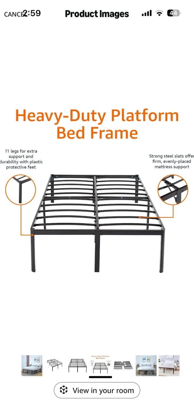 Full Size Heavy-Duty Steel Platform Bed Frame - photo 5