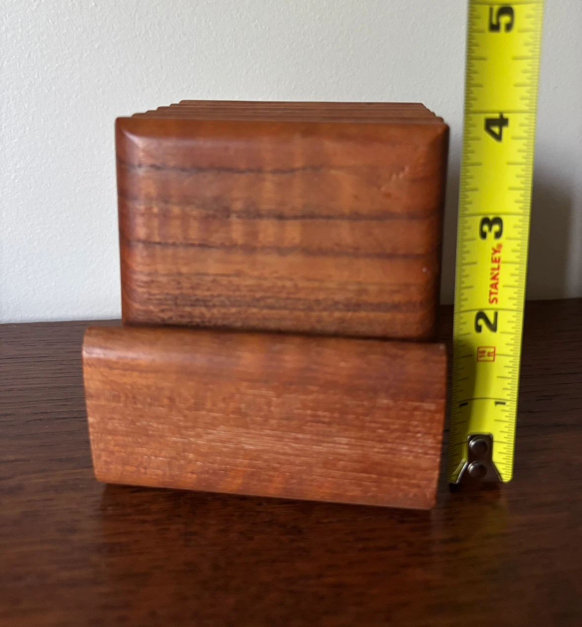 Set of 6 Teak Coasters with Holder - photo 4