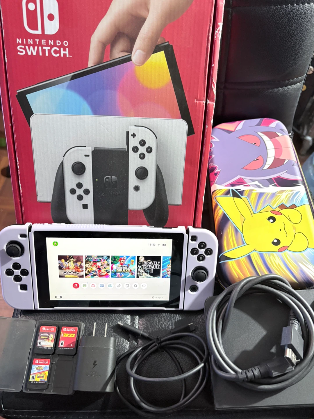 Nintendo Switch with Accessories and Games