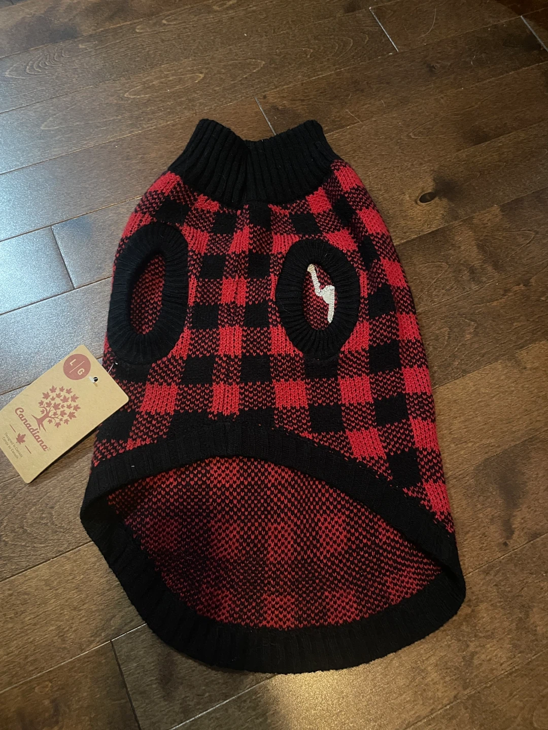 Canadiana Buffalo Plaid Dog Sweater - Large - photo 2