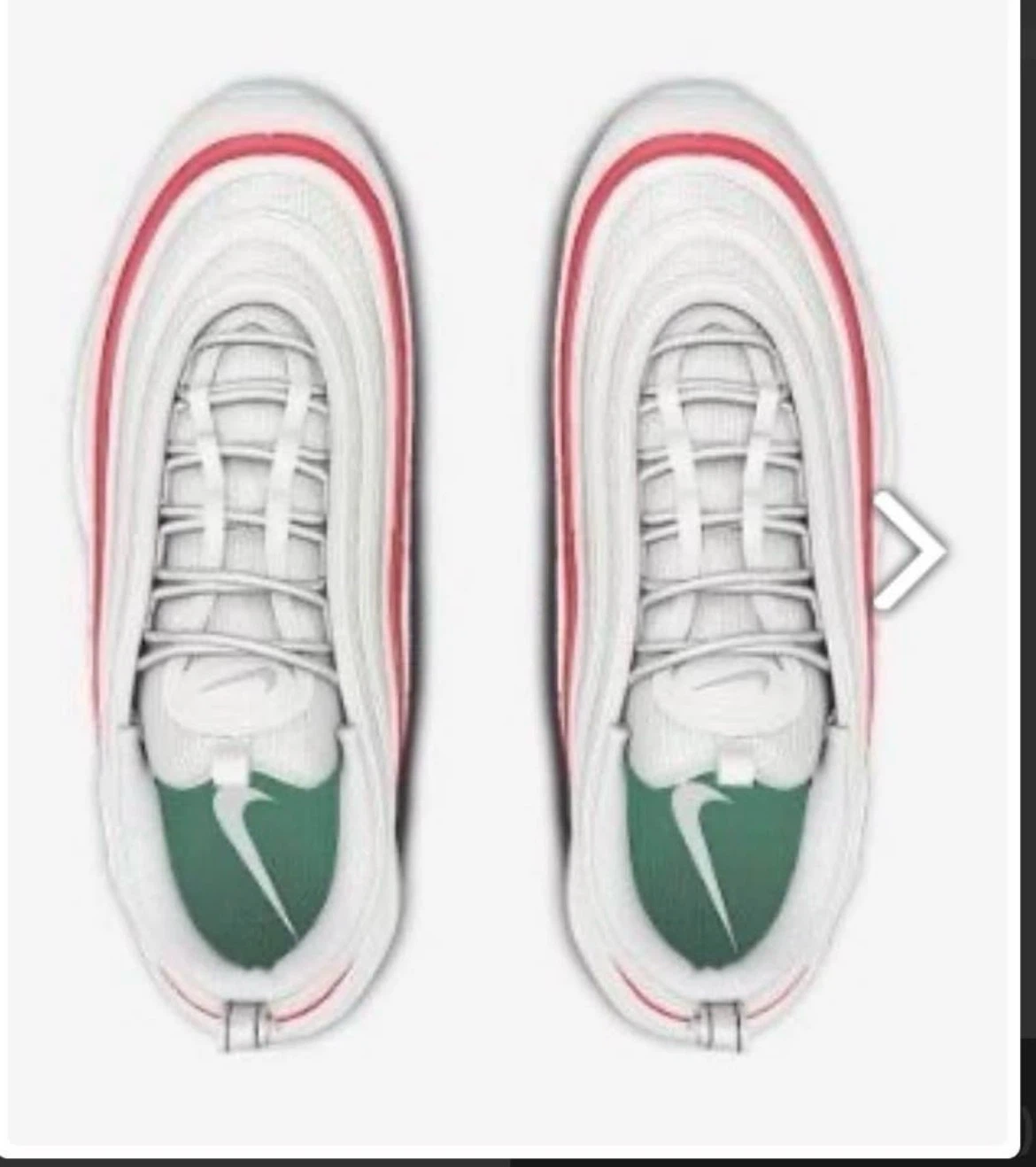 Nike Air Max 97 White and Red Sneakers