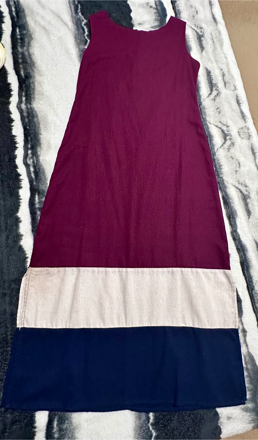 Colour-blocked Sleeveless Maxi Dress