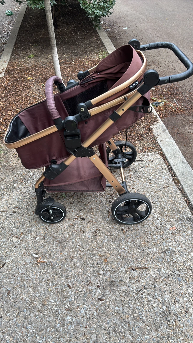 Blahoo Baby Stroller - Brown and Rose Gold