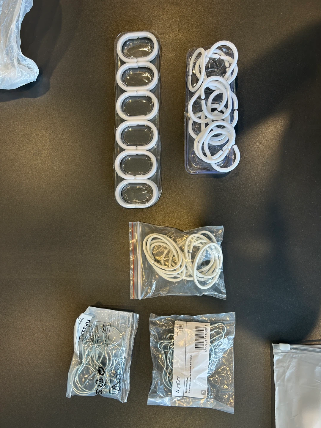 Assorted Shower Curtain Rings and Hooks