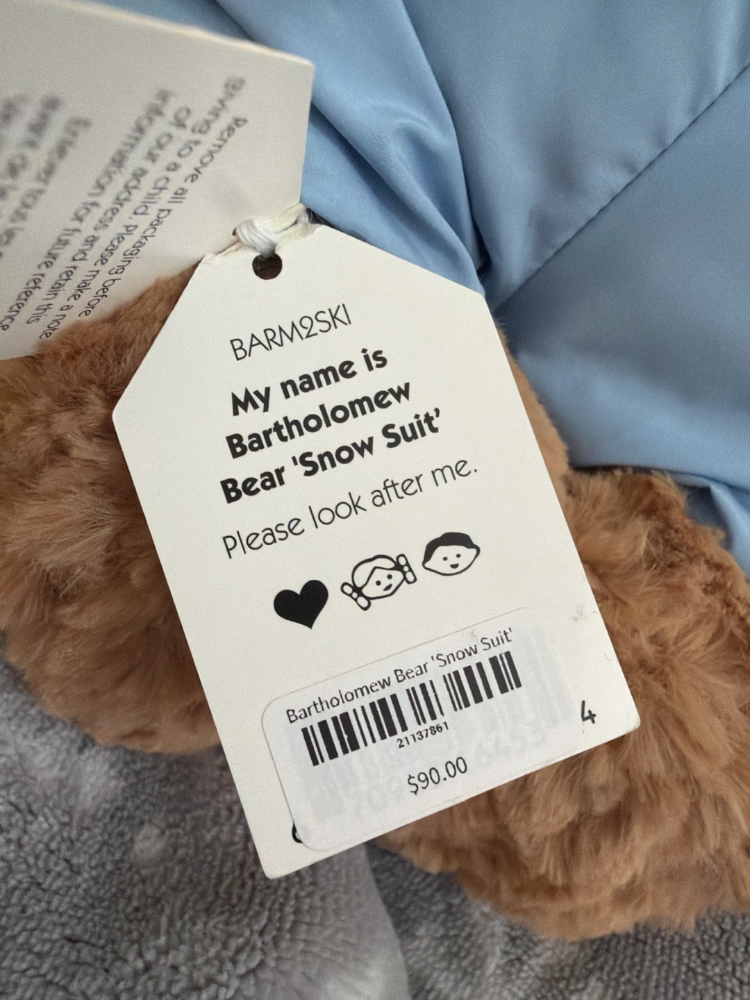 🏈 Jellycat limited edition Bartholomew Bear with Snow suit - photo 2