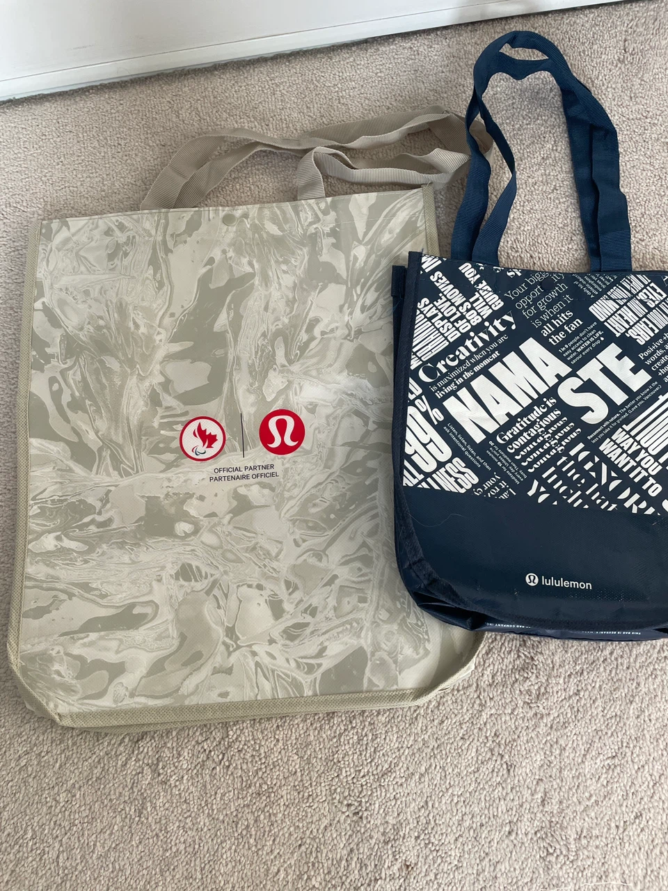 Two Lululemon Reusable Totes