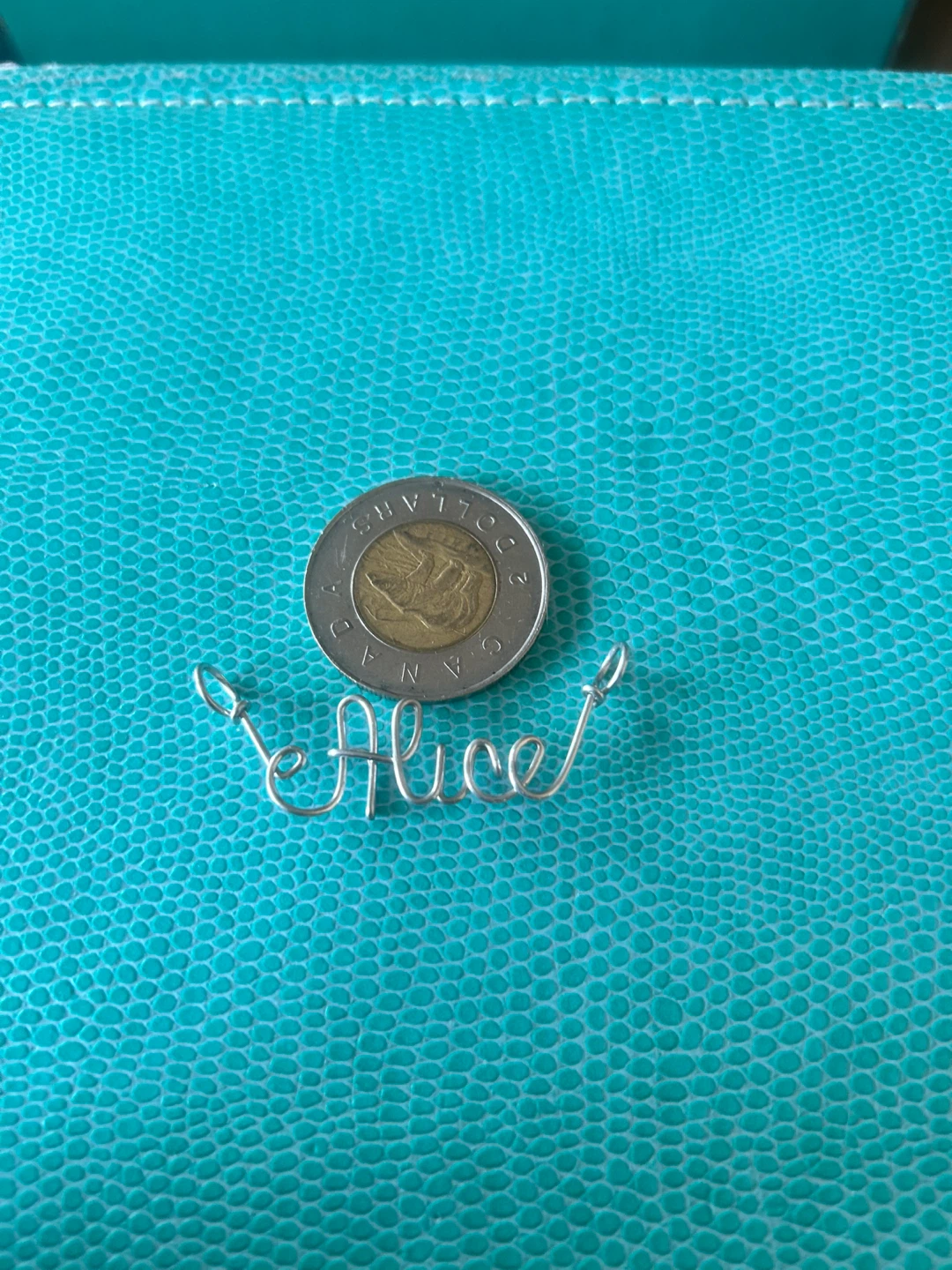 Alice script silver name pendant