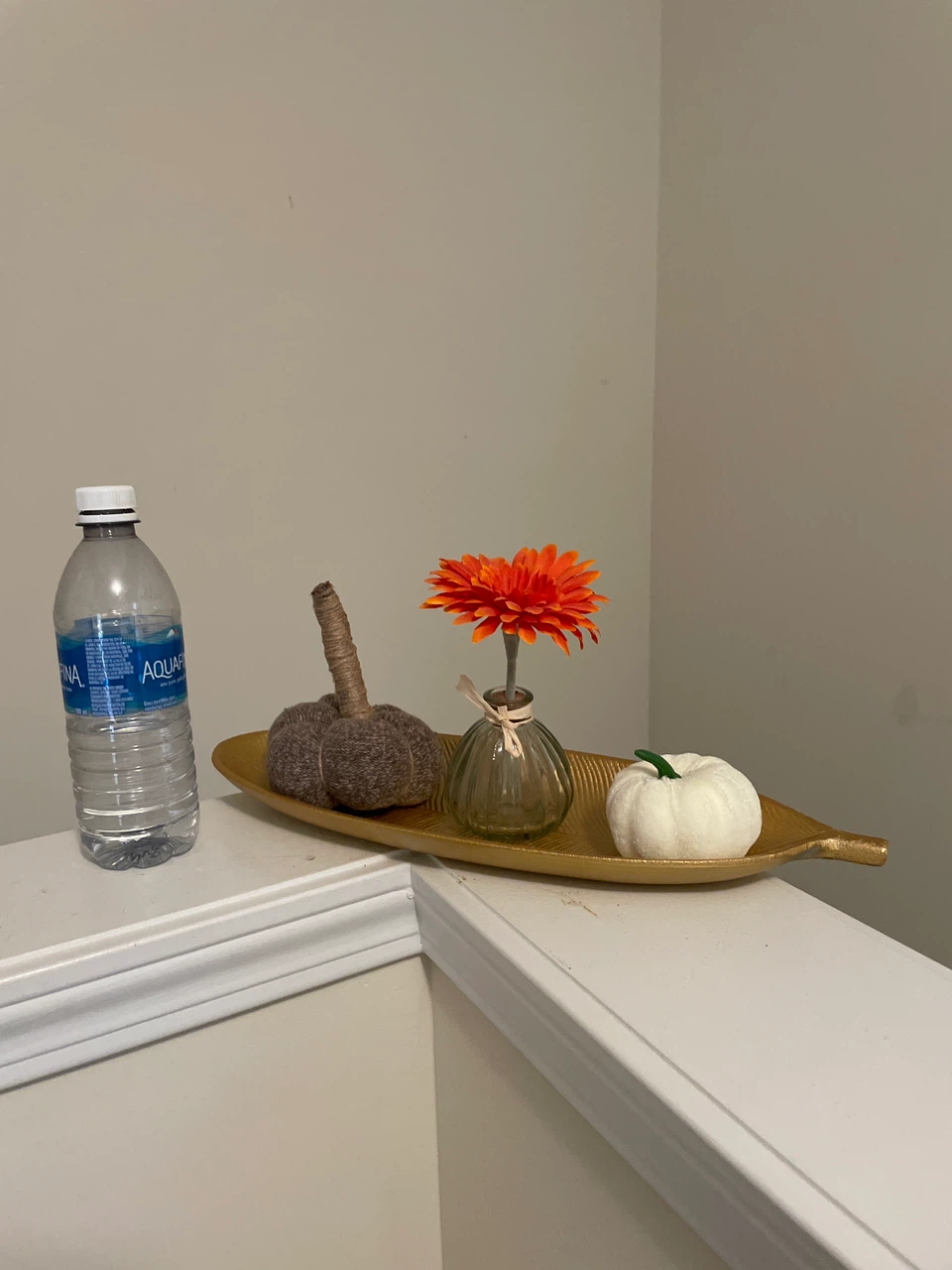 Gold Leaf Decorative Tray with Fall Decor - photo 3