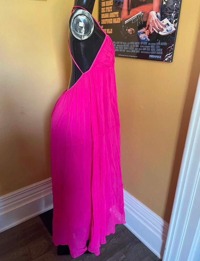 Zara Hot Pink Strappy Backless Maxi Dress - photo 3