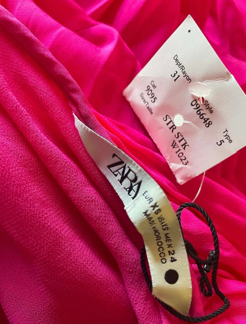 Zara Hot Pink Strappy Backless Maxi Dress - photo 4