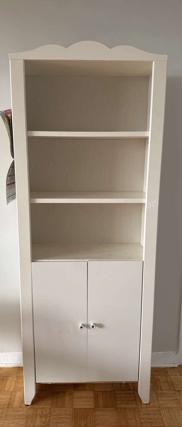 White Bookshelf with Cabinet
