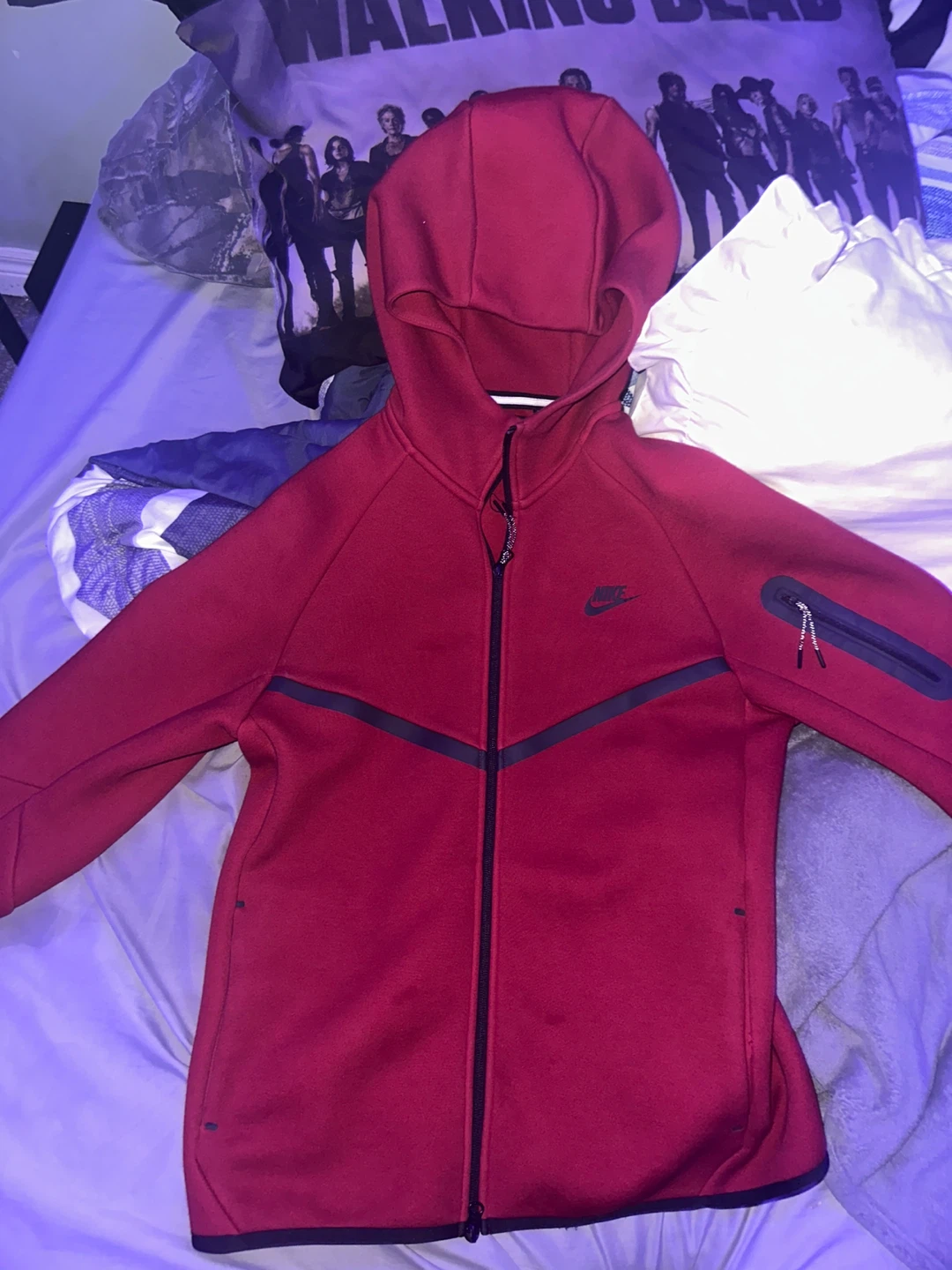 Red Nike Tech Fleece Hoodie