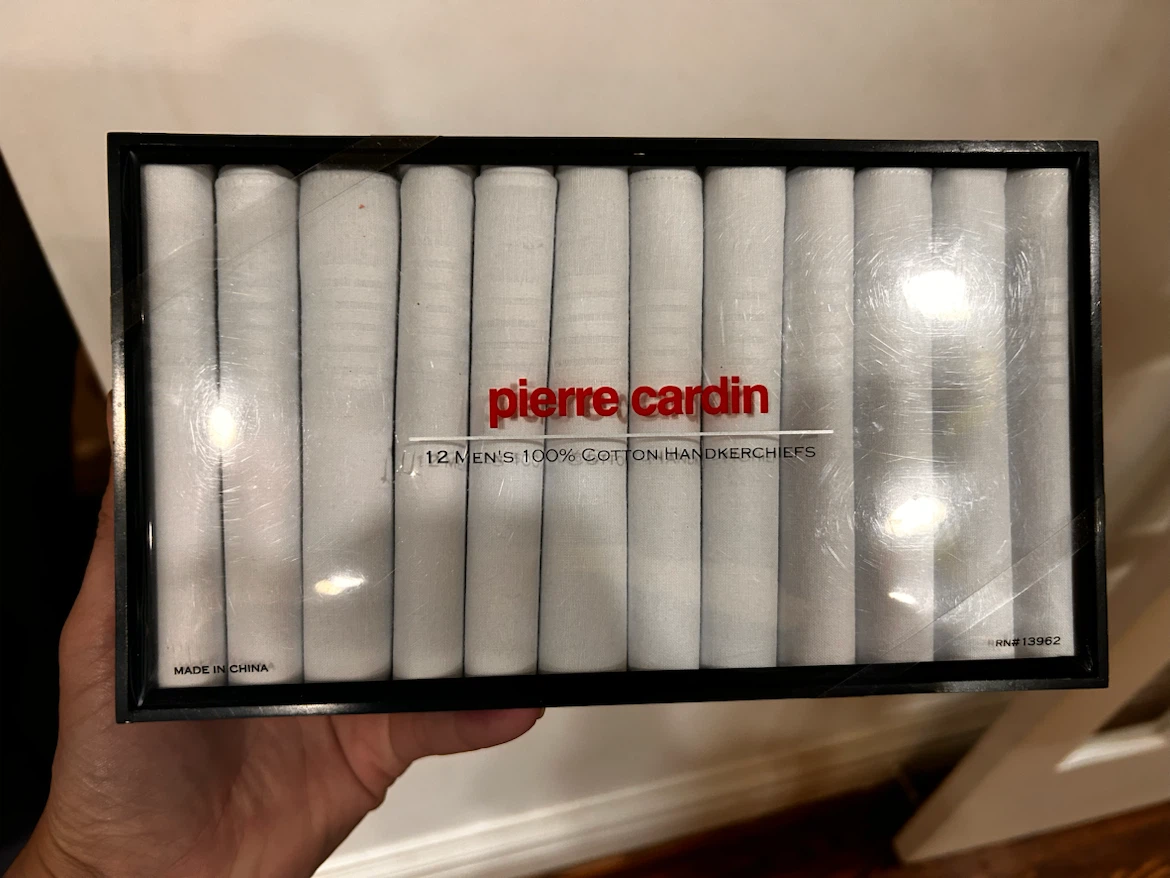 Pierre Cardin 12 Men's Cotton Handkerchiefs
