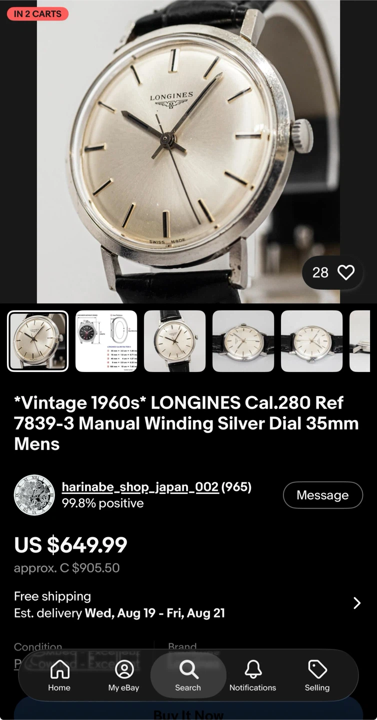 Vintage Longines Cal. 280 Manual Winding Watch - photo 5