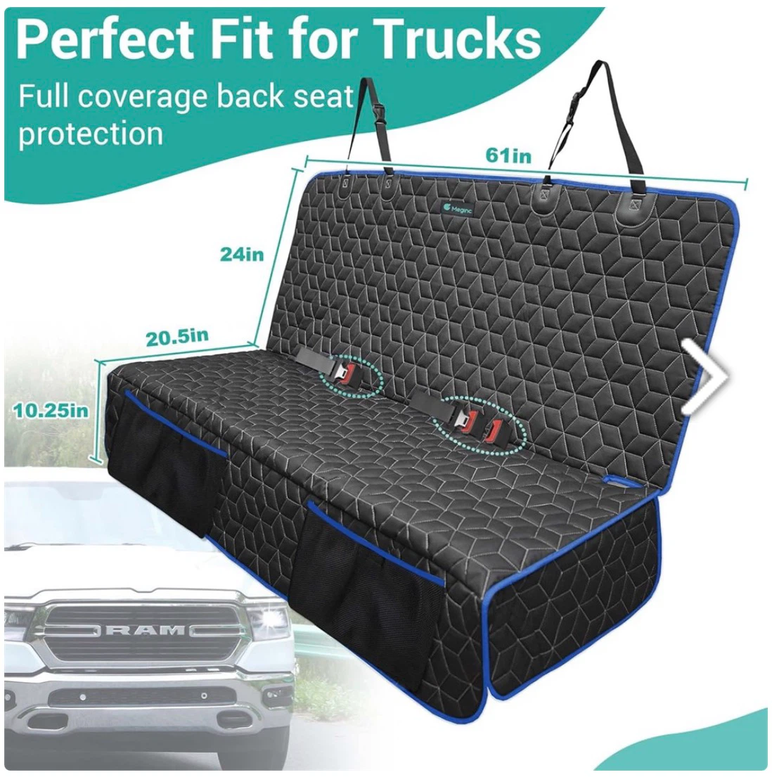 Meginc Back Seat Protector for Trucks - photo 3