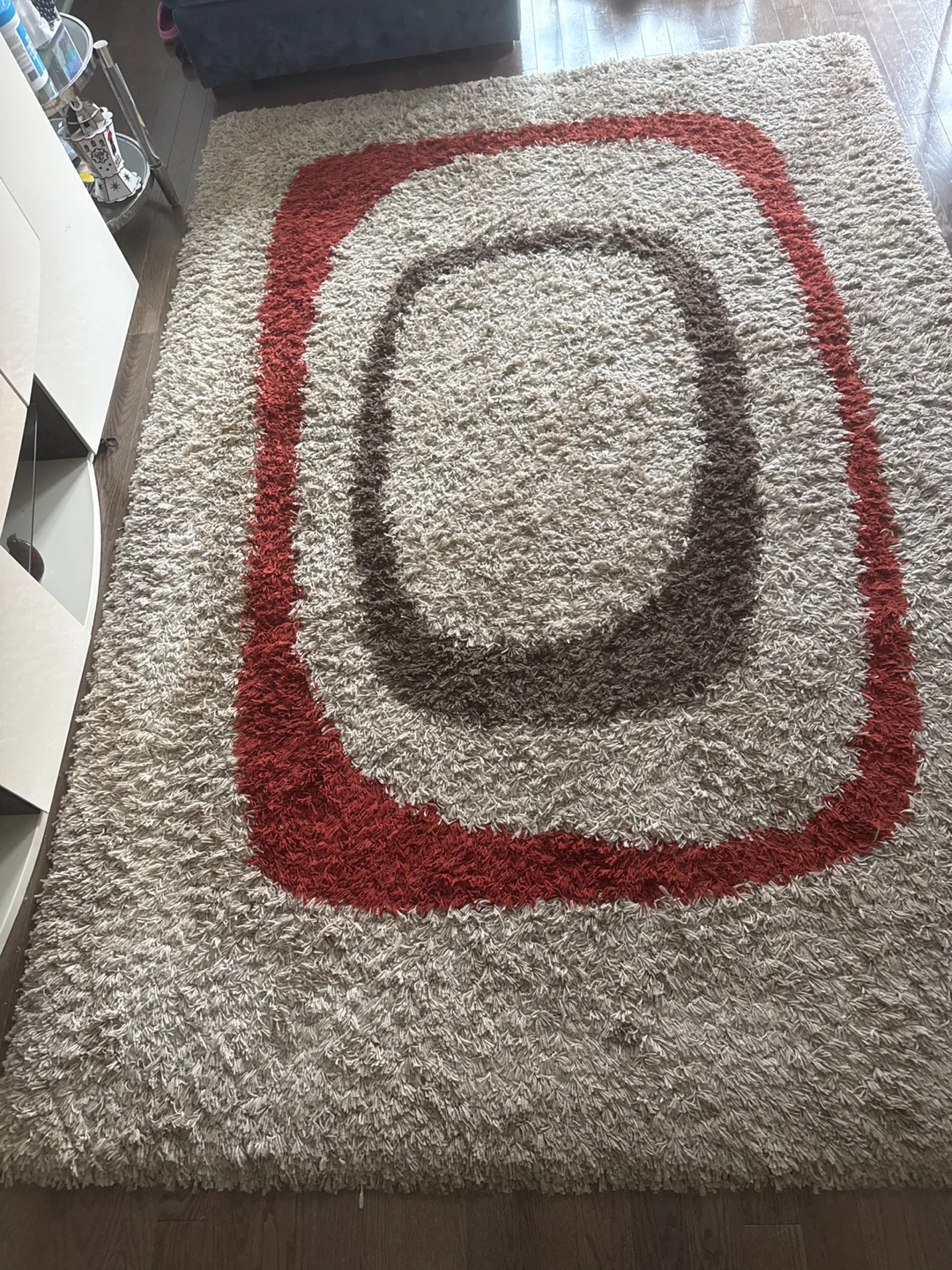 Shag Area Rug with Red and Brown Accents - photo 2