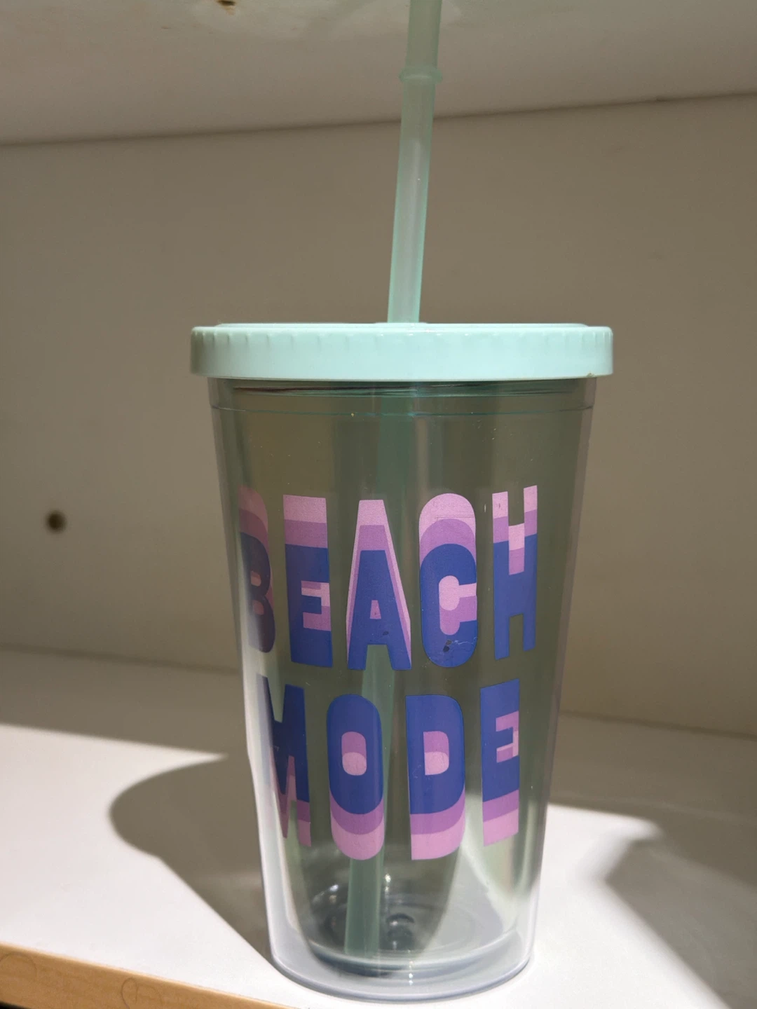 Beach Mode Plastic Tumbler with Straw