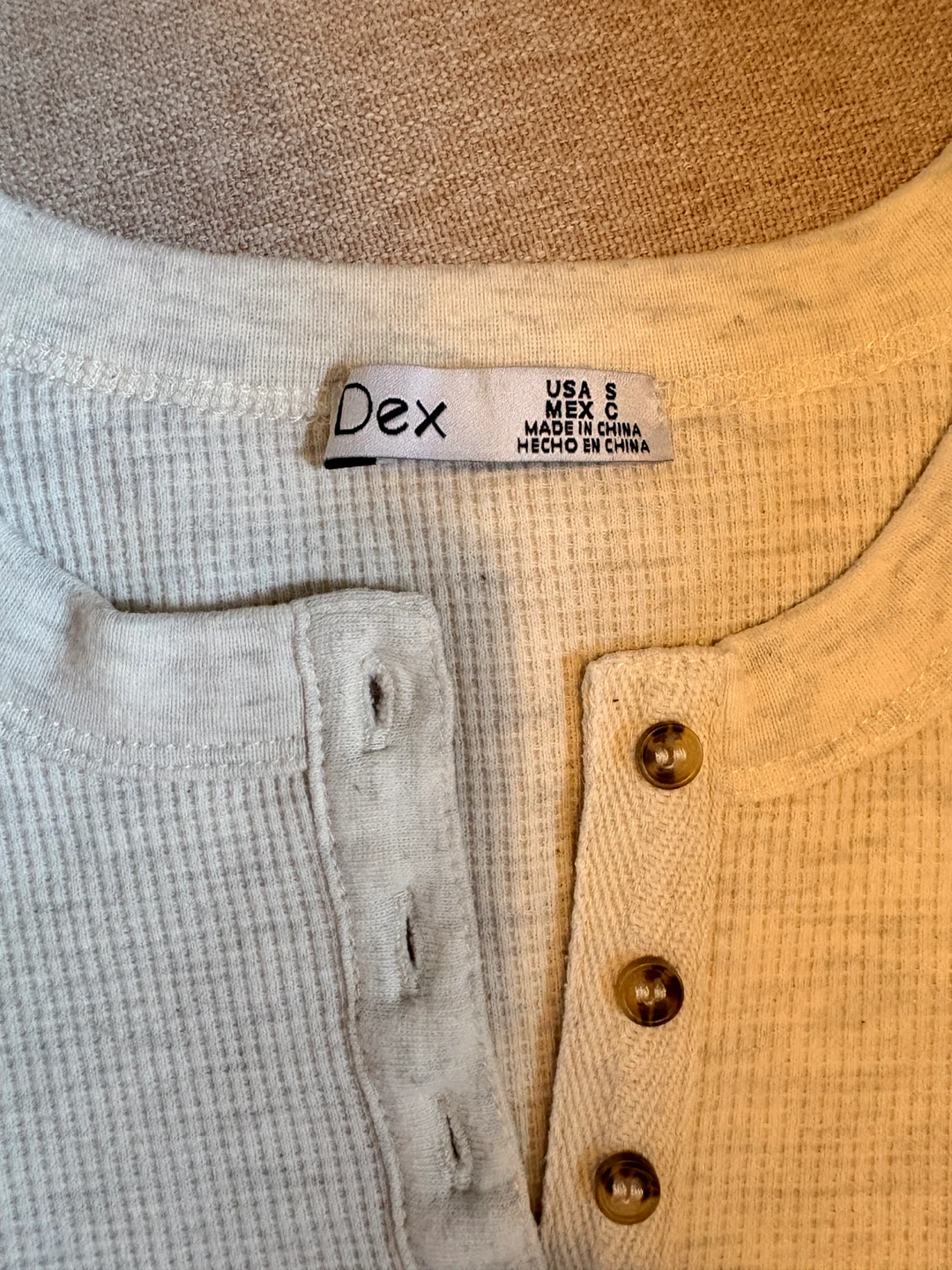 Dex Long Sleeve Waffle Henley - Size Small - photo 2