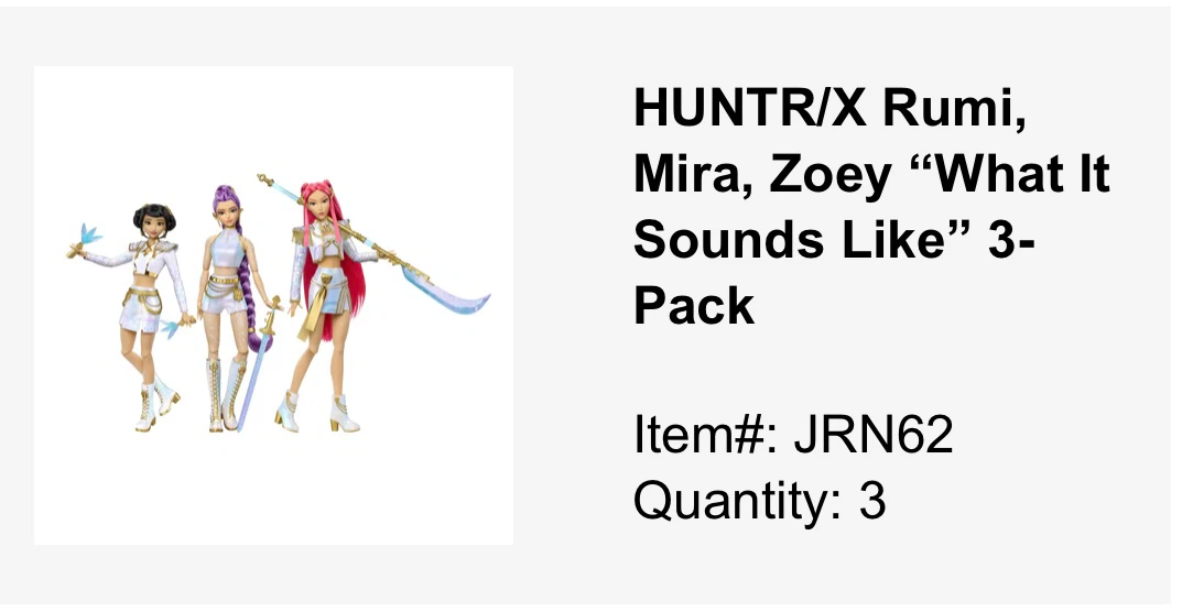 HUNTR/X Rumi, Mira, Zoey 3-Pack Doll Set