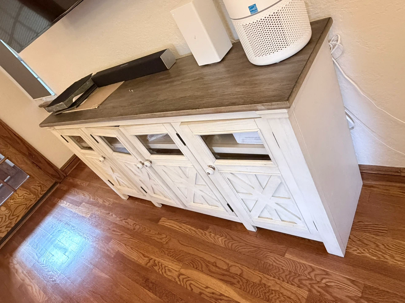 Farmhouse Style White TV Media Console - photo 2