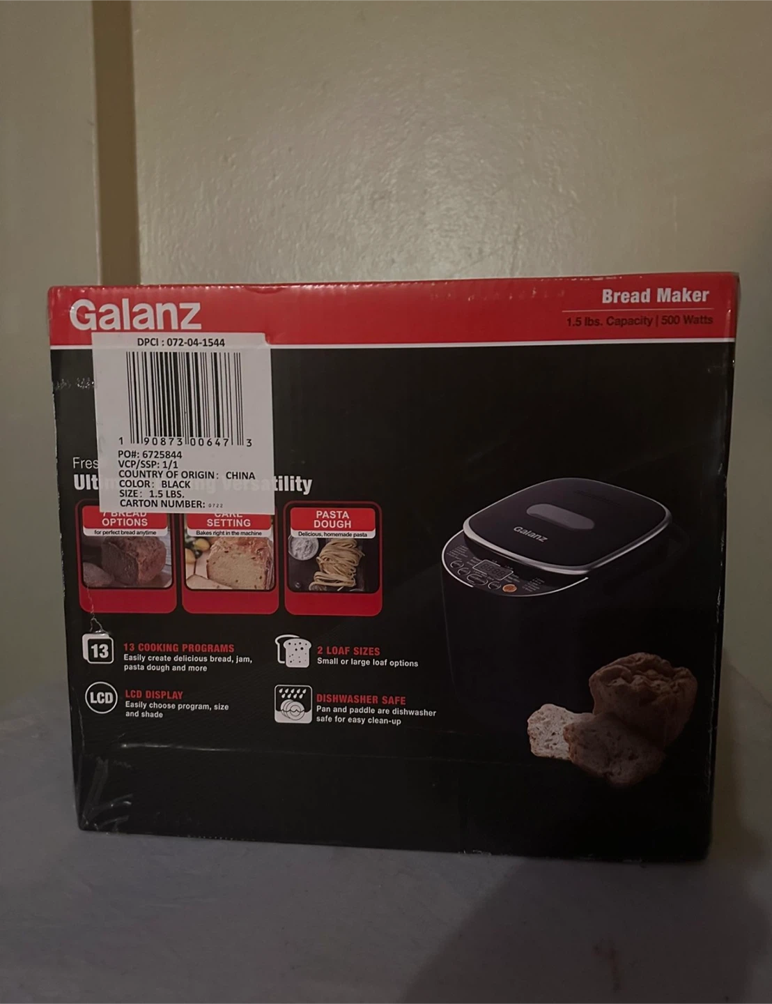 Galanz Bread Maker 1.5 lbs. Capacity 🏈