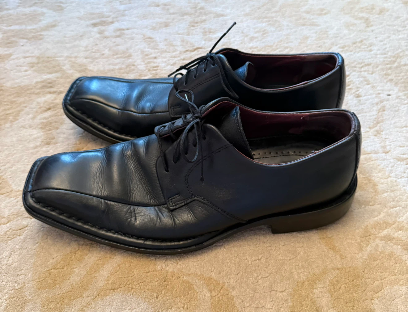 Strellson Black Leather Dress Shoes