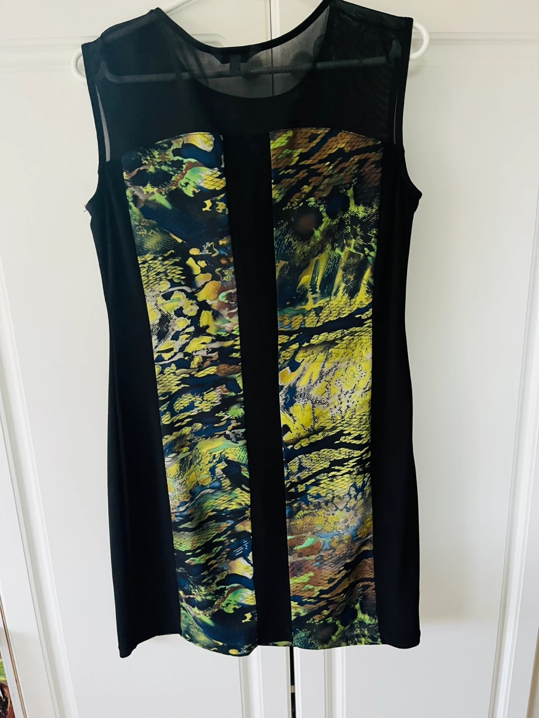 🏈 Women Black Dress Green prints Party / Business (M) - photo 2